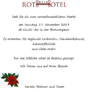 Rothweinhotel lädt Sie ein zum vorweihnachtlichen Markt